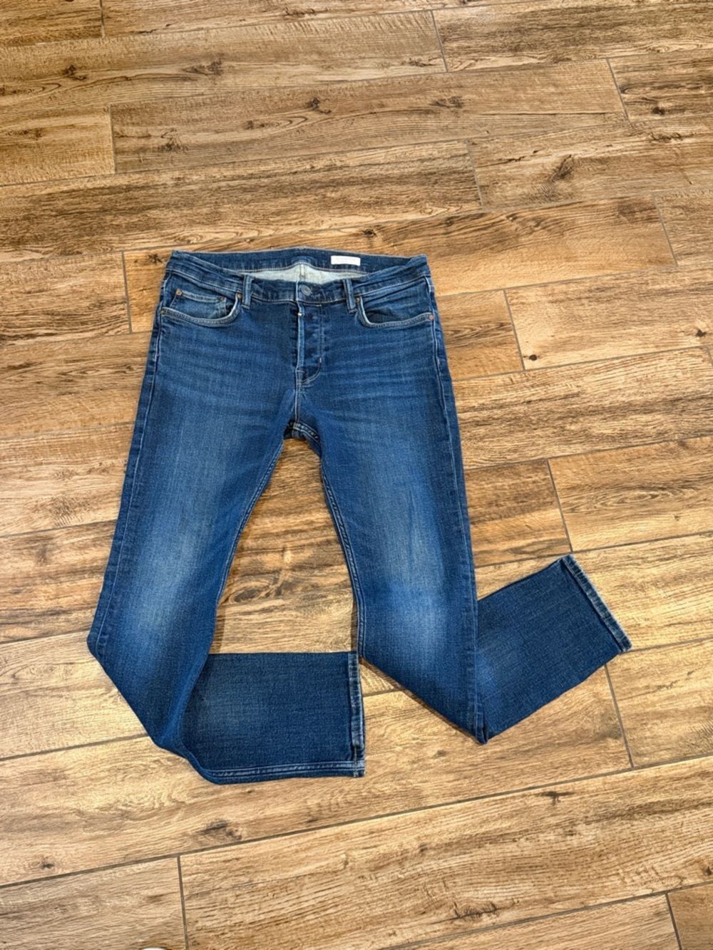 AllSaints Men's Skinny Jeans in Mid Blue Wash